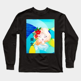 Abstract background, image of a woman Long Sleeve T-Shirt